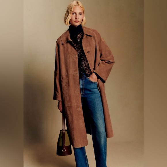 NWT Clyde -  Camel suede Clyde coat, size 36 (US4) - Picture 1 of 6